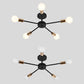 Nordic Metal Sputnik Ceiling Flush Mount Light 5/10 Lights White/Black Bedroom Semi Flush Ceiling Light Clearhalo 'Ceiling Lights' 'Close To Ceiling Lights' 'Close to ceiling' 'Semi-flushmount' Lighting' 106158