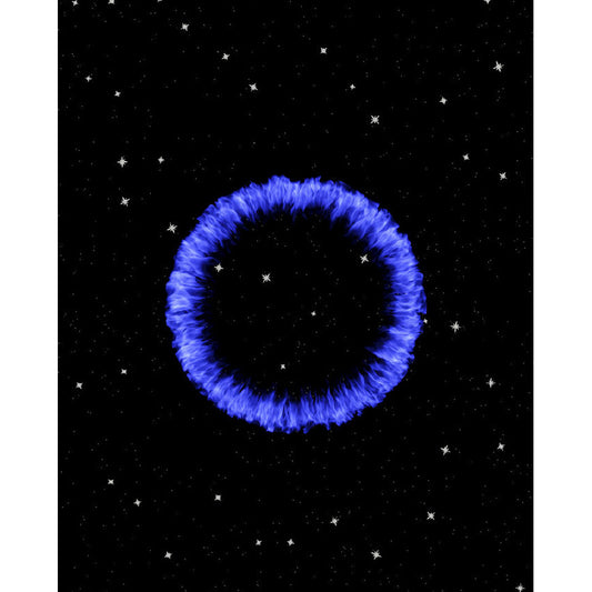 Outer Space Wall Mural Decal for Accent Wall, Blue and Black, Personalized Size Available Clearhalo 'Wall Decor' 'Wall Mural' 1061693