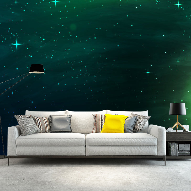 Natural Color Simplicity Wall Decor Custom Size Nebula Wall Mural Decal for Accent Wall Green Clearhalo 'Wall Decor' 'Wall Mural' 1061755