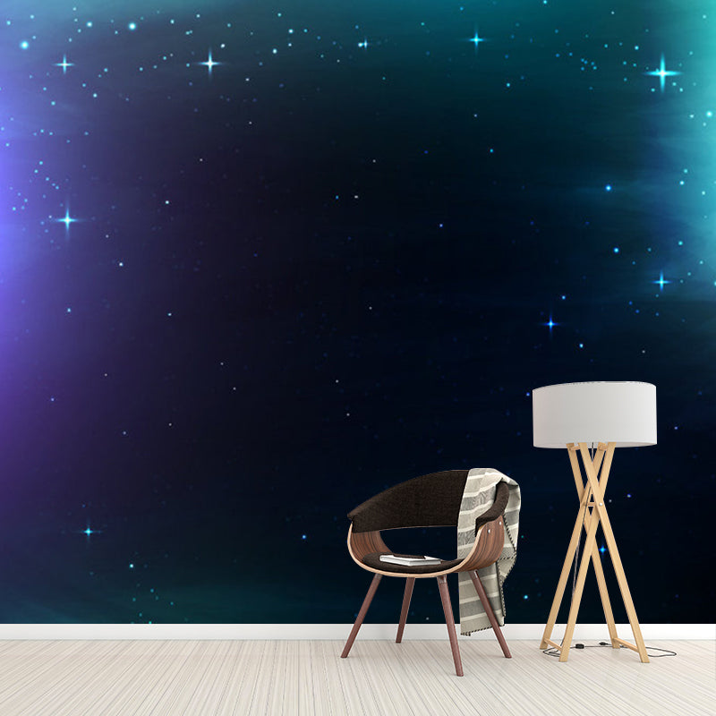 Natural Color Simplicity Wall Decor Custom Size Nebula Wall Mural Decal for Accent Wall Blue-Purple Clearhalo 'Wall Decor' 'Wall Mural' 1061760