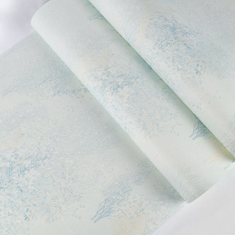 Trees and Leaves Wallpaper Roll 57.1 sq ft. Non-Woven Material Wall Covering for Bedroom Clearhalo 'Modern wall decor' 'Modern' 'Wallpaper' Wall Decor' 1061940