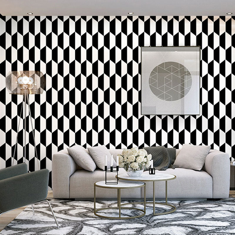 Color Block Wall Decor for Living Room Harlequin Wallpaper Roll in Natural Color, Stain-Resistant Clearhalo 'Wall Decor' 'Wallpaper' 1061960