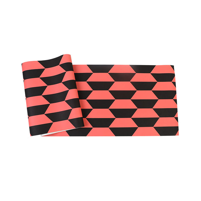 Color Block Wall Decor for Living Room Harlequin Wallpaper Roll in Natural Color, Stain-Resistant Black-Red Clearhalo 'Wall Decor' 'Wallpaper' 1061969