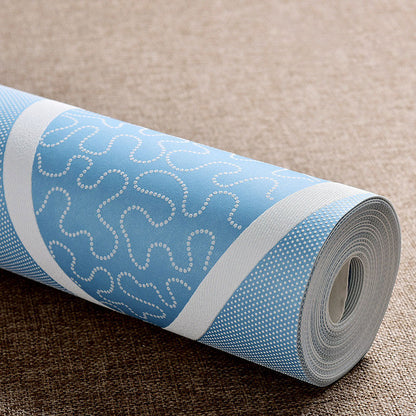 Decorative Trellis Wallpaper Roll Non-Woven Fabric Nordic Wall Covering for Bedroom, 33' by 20.5" Light Blue Clearhalo 'Modern wall decor' 'Modern' 'Wallpaper' Wall Decor' 1062007