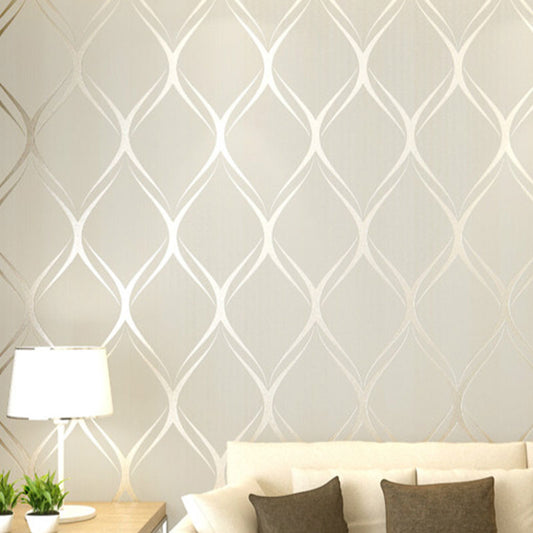 Minimalist Wall Covering in Soft Color Lines and Harlequin Wallpaper, 20.5"W x 33'L Beige Clearhalo 'Modern wall decor' 'Modern' 'Wallpaper' Wall Decor' 1062010