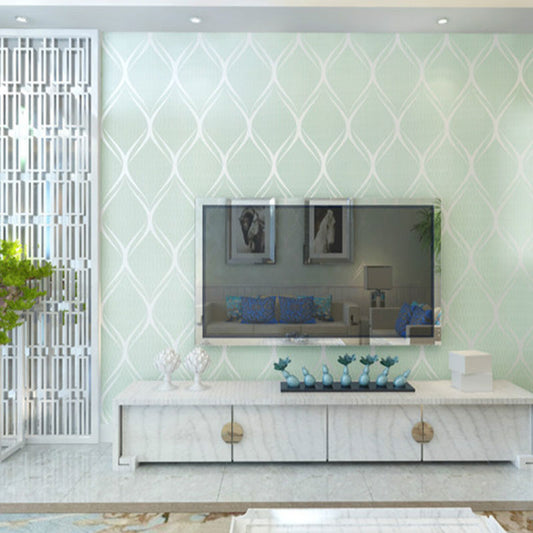 Minimalist Wall Covering in Soft Color Lines and Harlequin Wallpaper, 20.5"W x 33'L Light Green Clearhalo 'Modern wall decor' 'Modern' 'Wallpaper' Wall Decor' 1062013