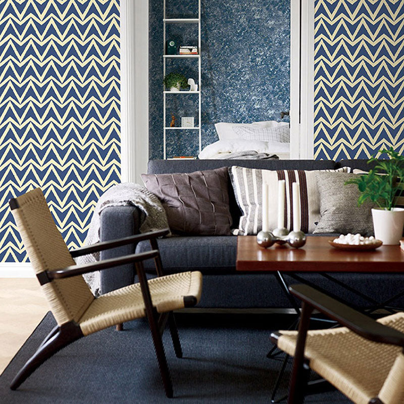 Light Color Nordic Wallpaper Roll 33 ft. x 20.5 in Geometries Wall Decor for Dining Room Dark Blue Clearhalo 'Modern wall decor' 'Modern' 'Wallpaper' Wall Decor' 1062020