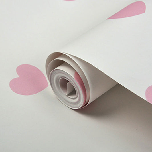 Loving Hearts Wallpaper Roll for Kids Bedroom in Neutral Color, Non-Woven, 20.5"W x 33'L Clearhalo 'Wall Decor' 'Wallpaper' 1062111