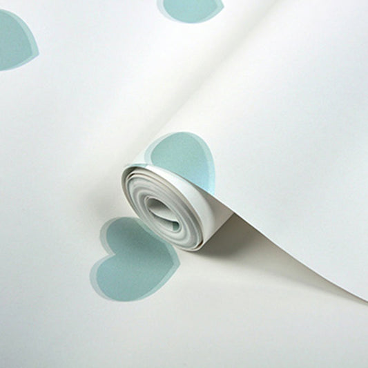 Loving Hearts Wallpaper Roll for Kids Bedroom in Neutral Color, Non-Woven, 20.5"W x 33'L Clearhalo 'Wall Decor' 'Wallpaper' 1062114