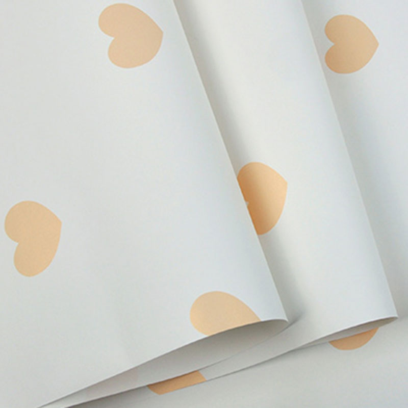 Loving Hearts Wallpaper Roll for Kids Bedroom in Neutral Color, Non-Woven, 20.5"W x 33'L Clearhalo 'Wall Decor' 'Wallpaper' 1062117