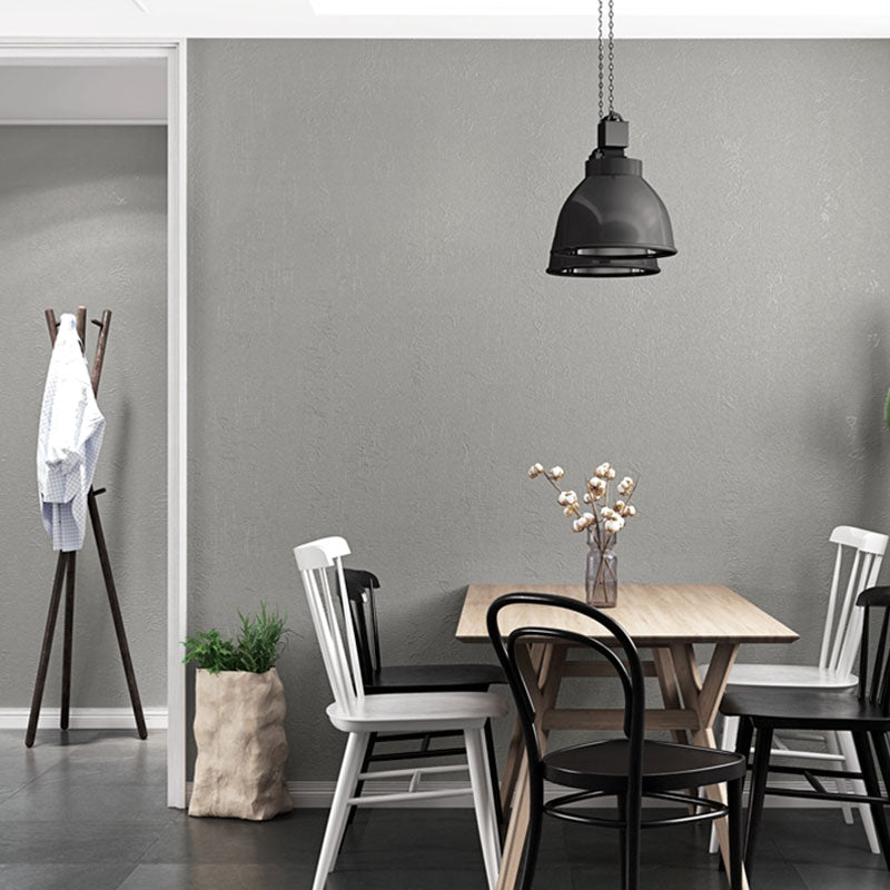 Plain Color Design Wallpaper Roll for Living Room, Natural Color, 31-foot x 20.5-inch Dark Gray Clearhalo 'Modern wall decor' 'Modern' 'Wallpaper' Wall Decor' 1062156