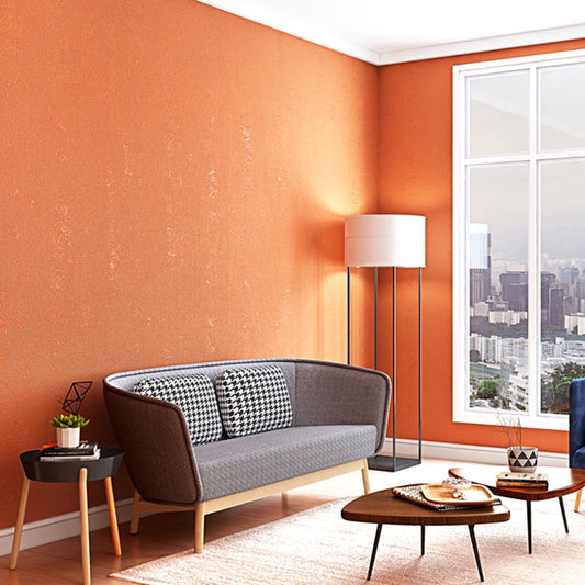 Plain Color Design Wallpaper Roll for Living Room, Natural Color, 31-foot x 20.5-inch Orange Clearhalo 'Modern wall decor' 'Modern' 'Wallpaper' Wall Decor' 1062159