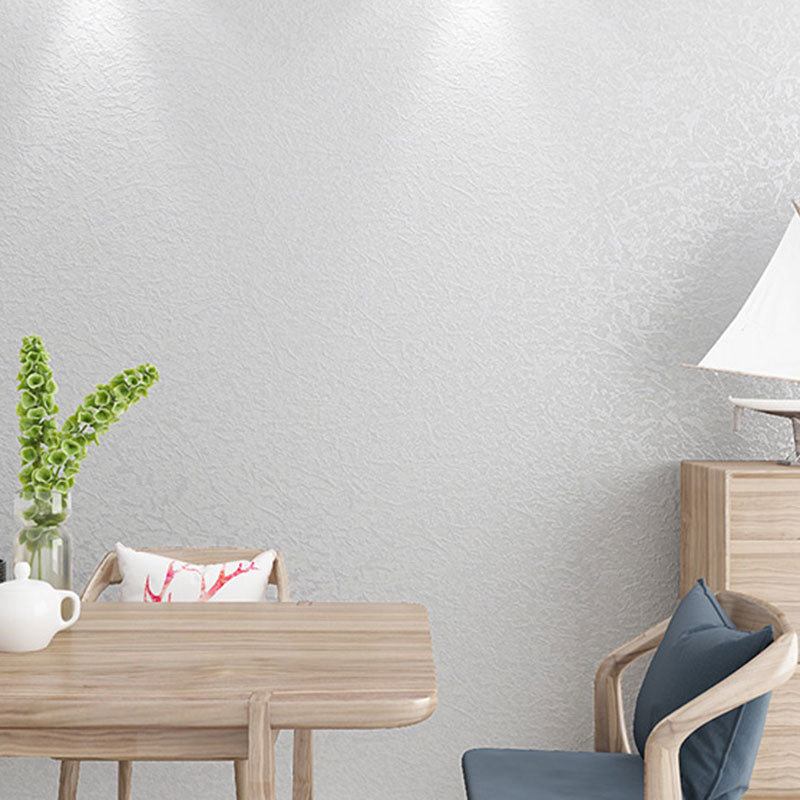 Nordic Textured Wallpaper Roll in Pastel Color Living Room Decor Wall Covering, 31' x 20.5" Silver Gray Clearhalo 'Modern wall decor' 'Modern' 'Wallpaper' Wall Decor' 1062198