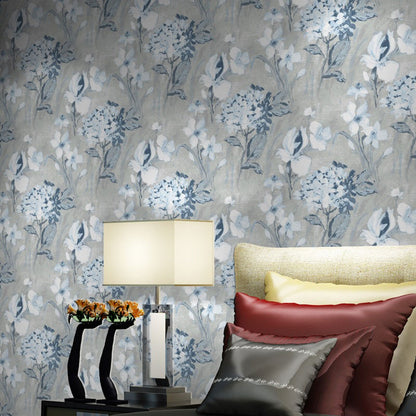 33' x 20.5" Countryside Wallpaper Roll for Bedroom Decoration with Dense Flower Pattern in Soft Color Grey Clearhalo 'Country wall decor' 'Rustic' 'Wallpaper' Wall Decor' 1062224