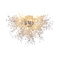 Silver Finish Firework Semi Mount Lighting Modern 22"/23.5" W 8/12/16 Lights Metal Ceiling Mount Light with Crystal Bead Clearhalo 'Ceiling Lights' 'Close To Ceiling Lights' 'Close to ceiling' 'Flush mount' Lighting' 106224