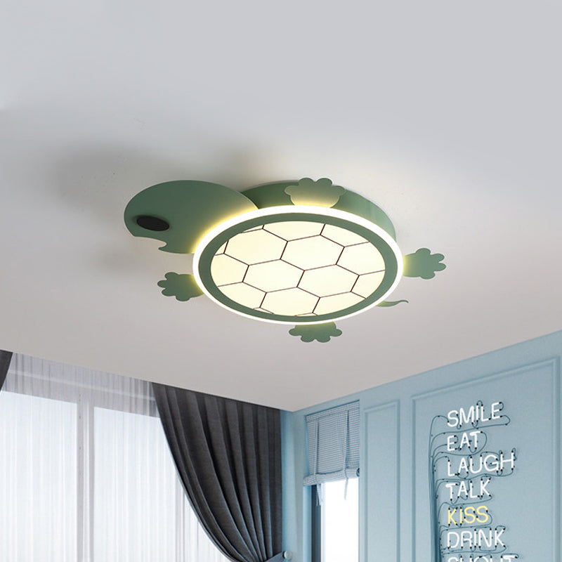 Little Turtle Acrylic Ceiling Mounted Light Cartoon LED Green Flushmount Lamp for Bedroom - Clearhalo - 'Ceiling Lights' - 'Close To Ceiling Lights' - 'Close to ceiling' - 'Flush mount' - Lighting' - 1062362