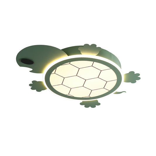Little Turtle Acrylic Ceiling Mounted Light Cartoon LED Green Flushmount Lamp for Bedroom Clearhalo 'Ceiling Lights' 'Close To Ceiling Lights' 'Close to ceiling' 'Flush mount' Lighting' 1062363