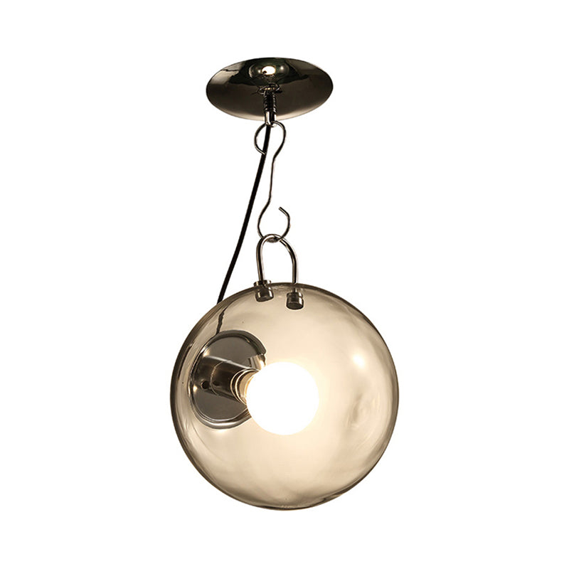 10"/12" Wide Ball Semi Flush Light Modern Clear Glass 1 Light Clear Semi Flush Mount Light Clearhalo 'Ceiling Lights' 'Close To Ceiling Lights' 'Close to ceiling' 'Glass shade' 'Glass' 'Semi-flushmount' Lighting' 106237