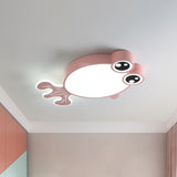 Acrylic Goldfish Flush Light Fixture Cartoon LED Flush Ceiling Lamp in Pink/Yellow for Kids Bedroom Clearhalo 'Ceiling Lights' 'Close To Ceiling Lights' 'Close to ceiling' 'Flush mount' Lighting' 1062374