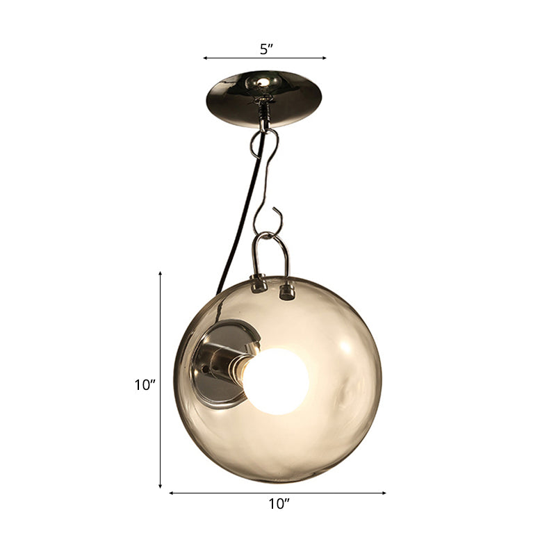 10"/12" Wide Ball Semi Flush Light Modern Clear Glass 1 Light Clear Semi Flush Mount Light Clearhalo 'Ceiling Lights' 'Close To Ceiling Lights' 'Close to ceiling' 'Glass shade' 'Glass' 'Semi-flushmount' Lighting' 106238
