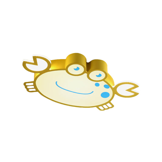 Yellow Finish Crab Shape Flush Mounted Light Cartoon LED Acrylic Flush Ceiling Lamp Fixture Clearhalo 'Ceiling Lights' 'Close To Ceiling Lights' 'Close to ceiling' 'Flush mount' Lighting' 1062382