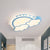 Sun and Cloud Kids Room Ceiling Flush Mount Acrylic LED Nordic Flush Light Fixture in Yellow/Blue/Pink Blue Clearhalo 'Ceiling Lights' 'Close To Ceiling Lights' 'Close to ceiling' 'Flush mount' Lighting' 1062409