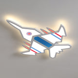 Acrylic Aircraft-Shape Ceiling Flush Cartoon LED Flush Mount Fixture in White/Blue for Boy Bedroom Clearhalo 'Ceiling Lights' 'Close To Ceiling Lights' 'Close to ceiling' 'Flush mount' Lighting' 1062432