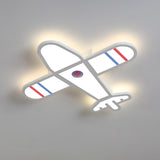 Plane Shaped Flushmount Light Cartoon Acrylic LED Bedroom Flush Mounted Lamp in White/Blue - Clearhalo - 'Ceiling Lights' - 'Close To Ceiling Lights' - 'Close to ceiling' - 'Flush mount' - Lighting' - 1062453