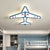 Acrylic Airplane Ceiling Mounted Fixture Cartoon LED White/Blue Flush Lighting for Child Bedroom Blue Clearhalo 'Ceiling Lights' 'Close To Ceiling Lights' 'Close to ceiling' 'Flush mount' Lighting' 1062454
