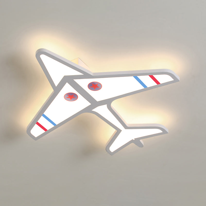 Acrylic Airplane Ceiling Mounted Fixture Cartoon LED White/Blue Flush Lighting for Child Bedroom Clearhalo 'Ceiling Lights' 'Close To Ceiling Lights' 'Close to ceiling' 'Flush mount' Lighting' 1062461