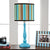 1 Bulb Bedroom Night Table Lamp Modern Blue Nightstand Light with Drum Fabric Shade Blue Clearhalo 'Lamps' 'Table Lamps' Lighting' 1062543