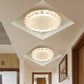 Faceted Crystal Round Ceiling Mounted Lamp Minimalist LED Nickel Flushmount Lighting Clearhalo 'Ceiling Lights' 'Close To Ceiling Lights' 'Close to ceiling' 'Flush mount' Lighting' 1062584