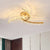 Flower Crystal Windmill Semi Mount Lighting Contemporary LED Gold Close to Ceiling Lamp Gold Clearhalo 'Ceiling Lights' 'Close To Ceiling Lights' 'Close to ceiling' 'Semi-flushmount' Lighting' 1062591