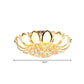 Crystal Orb Flower Flush Mount Lighting Modernism 7 Heads Living Room Flush Lamp Fixture in White and Gold Clearhalo 'Ceiling Lights' 'Close To Ceiling Lights' 'Close to ceiling' 'Flush mount' Lighting' 1062704