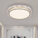 Round Bedroom Ceiling Flush Mount Clear Crystal Block LED Simplicity Flush Lighting Clearhalo 'Ceiling Lights' 'Close To Ceiling Lights' 'Close to ceiling' 'Flush mount' Lighting' 1062710