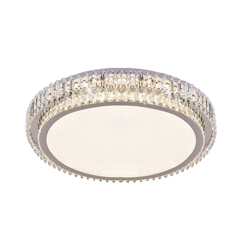 Round Bedroom Ceiling Flush Mount Clear Crystal Block LED Simplicity Flush Lighting Clearhalo 'Ceiling Lights' 'Close To Ceiling Lights' 'Close to ceiling' 'Flush mount' Lighting' 1062711