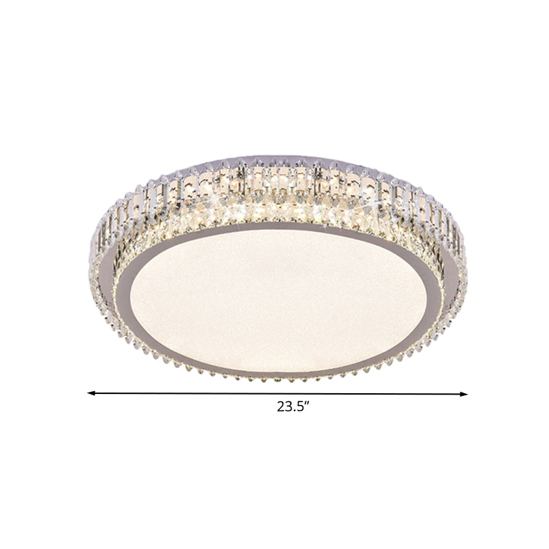 Round Bedroom Ceiling Flush Mount Clear Crystal Block LED Simplicity Flush Lighting Clearhalo 'Ceiling Lights' 'Close To Ceiling Lights' 'Close to ceiling' 'Flush mount' Lighting' 1062712
