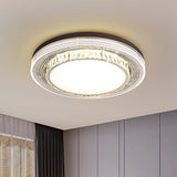Clear Crystal Circular Flush Light Fixture Minimalist LED Flush Mount Ceiling Lamp for Bedroom - Clearhalo - 'Ceiling Lights' - 'Close To Ceiling Lights' - 'Close to ceiling' - 'Flush mount' - Lighting' - 1062718