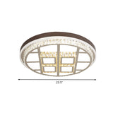 Beveled Crystal Round Ceiling Mounted Light Modernism LED Flush Lamp Fixture in Brown - Clearhalo - 'Ceiling Lights' - 'Close To Ceiling Lights' - 'Close to ceiling' - 'Flush mount' - Lighting' - 1062740