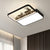 Nordic Style LED Flush Ceiling Light Black/Grey Deer Flush Mount Fixture with Square Aluminum Shade