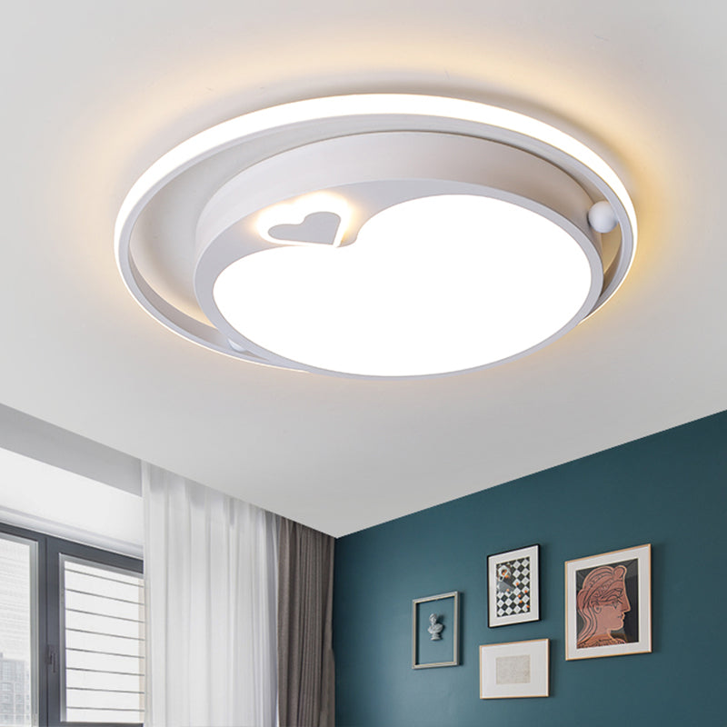White Apple Ceiling Flush Light Fixture Nordic LED Acrylic Flush Mount Lighting in Warm/White Light White Clearhalo 'Ceiling Lights' 'Close To Ceiling Lights' 'Close to ceiling' 'Flush mount' Lighting' 1062939