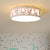 Cartoon House Patterned Drum Flushmount Iron Kids Playroom LED Ceiling Mount Lamp in Warm/White Light