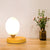 Opal Glass Egg Shell Night Light Macaron Single-Bulb Pink/Blue/Yellow Table Stand Lamp for Bedside Yellow Clearhalo 'Lamps' 'Table Lamps' Lighting' 1063017