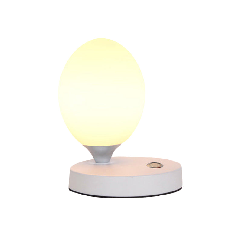 Opal Glass Egg Shell Night Light Macaron Single-Bulb Pink/Blue/Yellow Table Stand Lamp for Bedside Clearhalo 'Lamps' 'Table Lamps' Lighting' 1063028