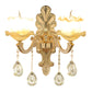 Vintage Ruffled Sconce Lighting 1/2-Head Frosted Glass Wall Mount Fixture in Gold for Bathroom Clearhalo 'Wall Lamps & Sconces' 'Wall Lights' Lighting' 1063103