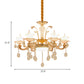 Ruffle Trim Dining Table Suspension Light Traditional Pink Glass 6 Lights Gold Pendant Lighting Fixture Clearhalo 'Ceiling Lights' 'Chandeliers' Lighting' options 1063175