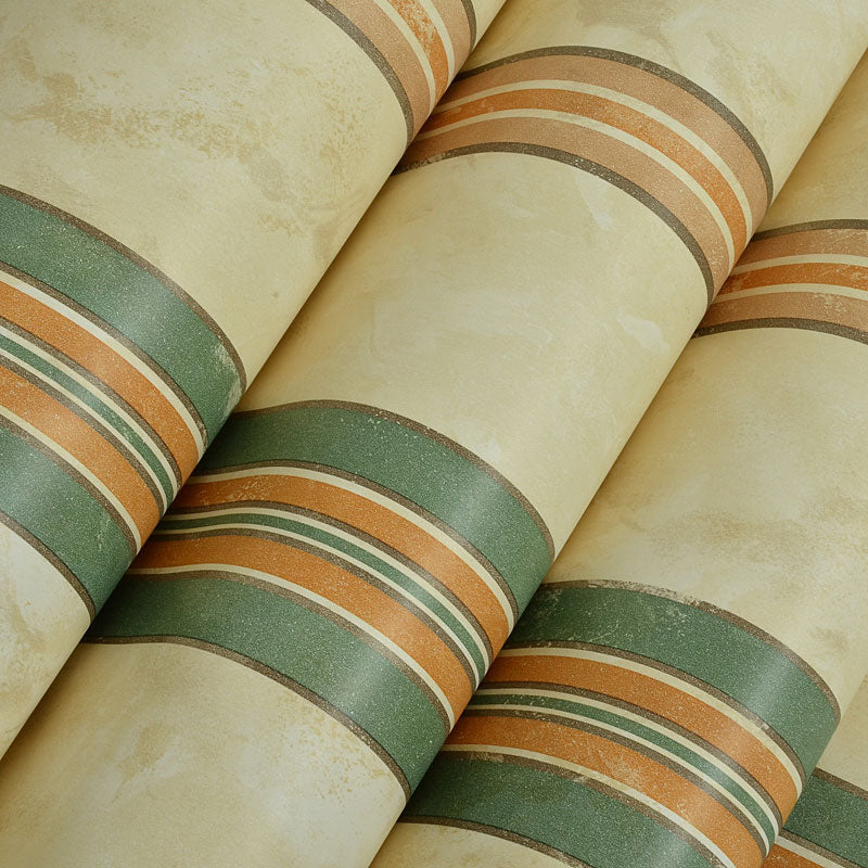 Retro Vertical Stripe Wallpaper Roll in Natural Color Home Decorative Wall Covering, 20.5" by 33' Clearhalo 'Country wall decor' 'Rustic' 'Wallpaper' Wall Decor' 1063267