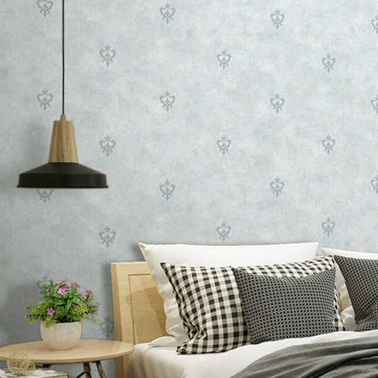 20.5" x 31' Vintage Wallpaper for Guest Room Decoration with Damask Design in Natural Color Light Blue Clearhalo 'Vintage wall decor' 'Vintage' 'Wallpaper' Wall Decor' 1063309