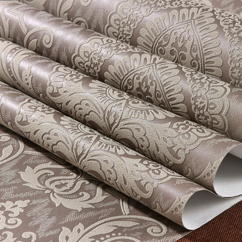Stain-Resistant Damask Wallpaper Non-Woven Fabric European Wall Decor for Guest Room Beige Clearhalo 'Vintage wall decor' 'Vintage' 'Wallpaper' Wall Decor' 1063335