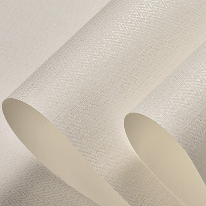 Neutral Color Ethnic Wall Decor 57.1 sq ft. Linen Textured Wallpaper for Guest Room Clearhalo 'Wall Decor' 'Wallpaper' 1063344